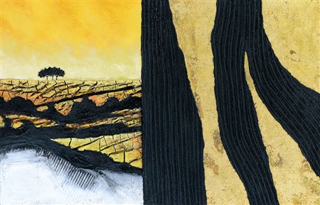 PASCHETTA MARIO Milano 27/04/1949Giallo oro, 2002malte e terre naturali su...