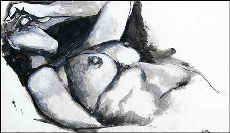 GUTTUSO RENATO Bagheria (Pa) 02/01/1912 - Roma 17/01/1987Nudo di donnachina,...