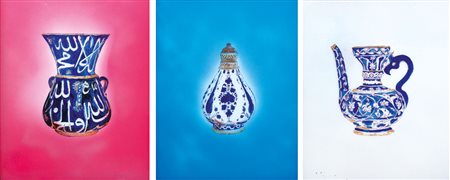 MONDINO ALDO Torino 04/10/1938 - 10/03/2005Iznik (Trittico)3 oli su vetro cm....