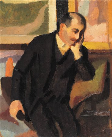 CHESSA GIGI Torino 14/10/1898 - Torino 13/04/1935Figura seduta, (1927)olio su...