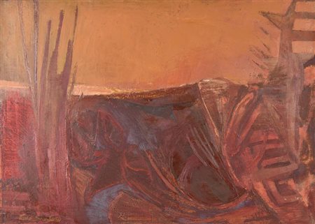 Tano Santoro SENZA TITOLO, 1969 olio su tela, cm 50x70 firma sul retro: firma...