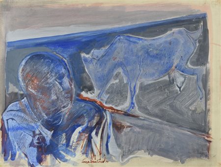 Tano Santoro SENZA TITOLO, 1970 tecnica mista su carta applicata su tela, cm...