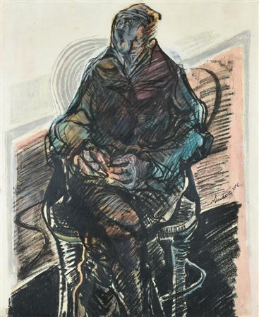 Tano Santoro SENZA TITOLO, 1972 tecnica mista su carta applicata su tela, cm...