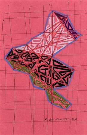 Fulvio Belmontesi SENZA TITOLO, 1987 biro e pastello grasso su carta, cm...