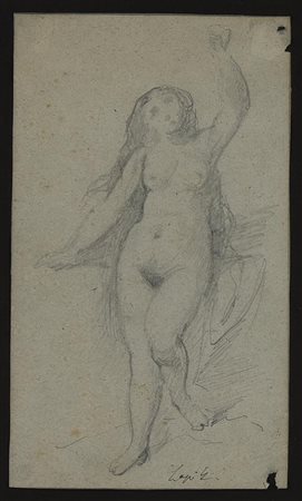 Emilio Lapi FIGURA FEMMINILE grafite su carta, cm 19,1x11 firma