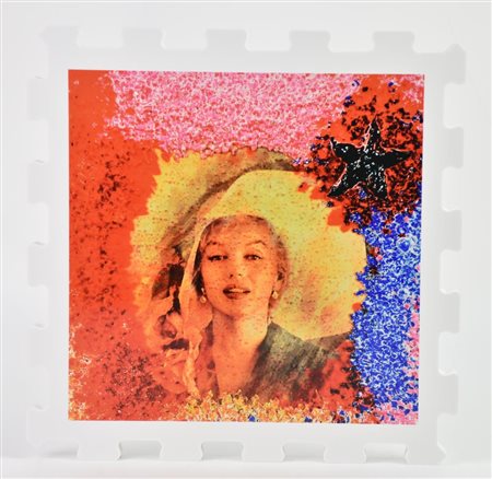 Omar Ronda MARILYN FROZENstampa UV su fx high quality bianco, cm 21x21x1,3;...