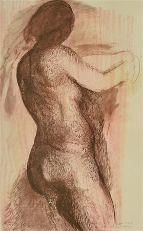 Da Marino Marini NUDO fotolitografia, cm 40x24; es. 3/300 firma in lastra e...