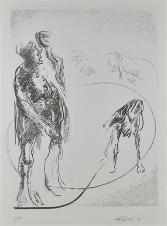 Tano Santoro SENZA TITOLO, 1980 acquaforte, cm 64x47,5, su foglio cm 70x50;...