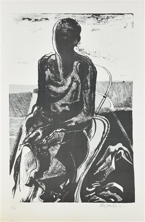 Tano Santoro SENZA TITOLO, 1971 litografia, cm 70x50; es. 24/65 firma, data e...