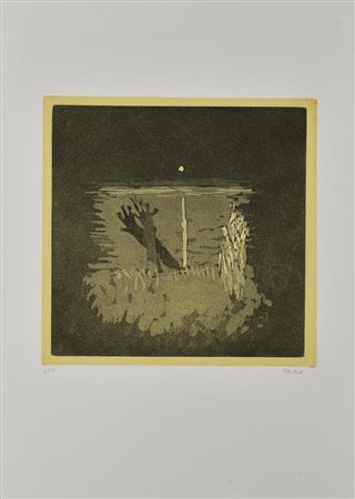 Pietro Palma AUTUNNO, 1985 acquaforte-acquatinta, cm 26x26, su foglio cm...