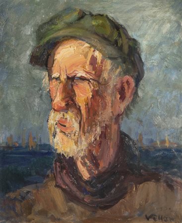 FELICE VELLAN<BR>Torino 1889 - 1976<BR>"Lupo di Mare" 1930