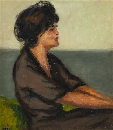 FELICE VELLAN<BR>Torino 1889 - 1976<BR>"La figlia del pescatore Bepi di Burano" 1937