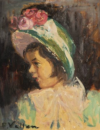 FELICE VELLAN<BR>Torino 1889 - 1976<BR>"Ritratto di bambina"