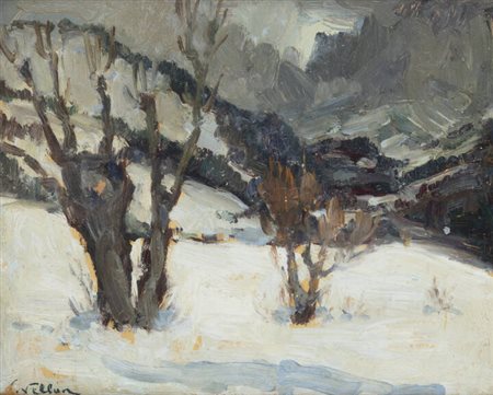 FELICE VELLAN<BR>Torino 1889 - 1976<BR>"Presso Oulx" 1935