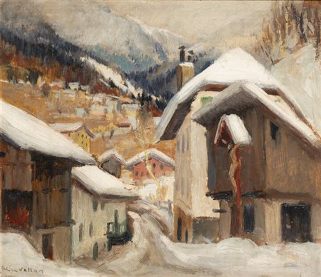 FELICE VELLAN<BR>Torino 1889 - 1976<BR>"Ortisei" Inverno 1942