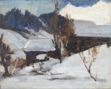 FELICE VELLAN<BR>Torino 1889 - 1976<BR>"Salbertrand (Val di Susa)"