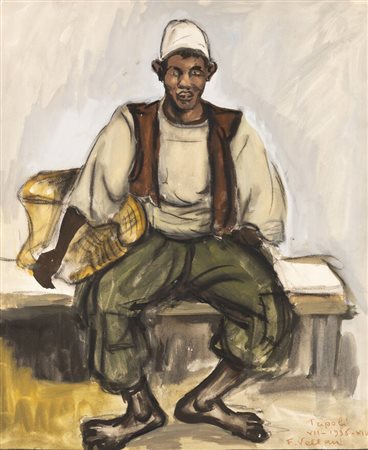 FELICE VELLAN<BR>Torino 1889 - 1976<BR>"Tripoli" VII-1936-XV