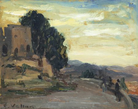 FELICE VELLAN<BR>Torino 1889 - 1976<BR>"Volterra" 3-9-1949