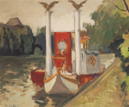 FELICE VELLAN<BR>Torino 1889 - 1976<BR>"Imbarcazione"