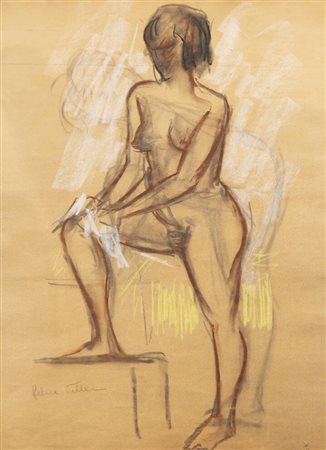 FELICE VELLAN<BR>Torino 1889 - 1976<BR>"Nuda in posa"