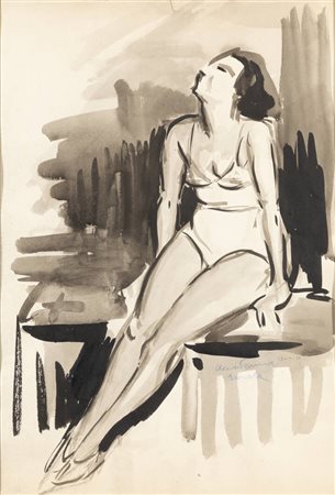 FELICE VELLAN<BR>Torino 1889 - 1976<BR>"Accademia serale" 19-7-52