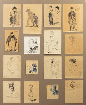 FELICE VELLAN Torino 1889 - 1976 "Lotto di 16 disegni"