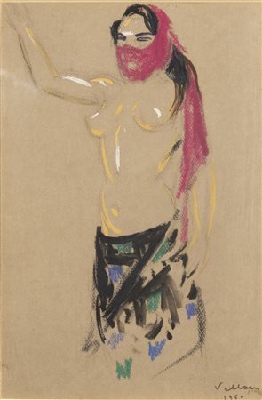 FELICE VELLAN<BR>Torino 1889 - 1976<BR>"Figura femminile" 1960