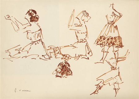 FELICE VELLAN<BR>Torino 1889 - 1976<BR>"Ballerine"