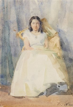 ORESTE PIZIO<BR>Torino 1879 - 1938<BR>"Figura femminile seduta"