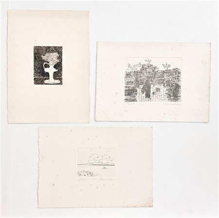 GIOVANNI OMICCIOLI (1901-1975)  Lotto unico composto da 3 acqueforti
