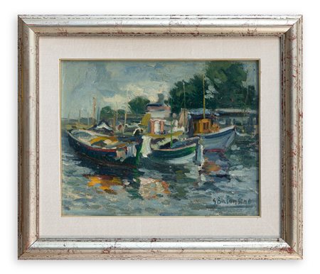 GIOVANNI BALANSINO (1912-1986) - Barche sul canale, 1973