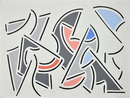 Stanley Tomshinsky CLEAR SKY THOUGHT, 1976 olio su tela, cm 60x80 firma sul...