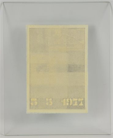 Enzo Bersezio BIOGRAFICO - 3 5 1977 tecnica mista su carta, cm 13,5x9,5 sul...