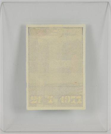 Enzo Bersezio BIOGRAFICO - 21 7 1977 tecnica mista su carta, cm 13,5x9,5 sul...