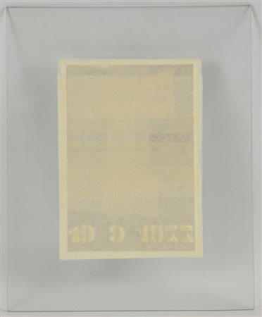 Enzo Bersezio BIOGRAFICO - 19 9 1977 tecnica mista su carta, cm 13,5x9,5 sul...