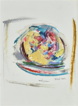 Attilio Forgioli MELOGRANO, 2009 stampa tipografica e olio su cartoncino, cm...