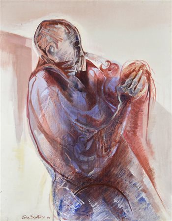 Tano Santoro SENZA TITOLO, 1970 olio su tela, cm 100x80 firma e data
