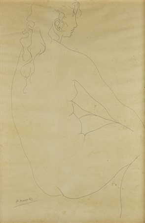 Augusto Murer NUDO DI DONNA, 1962 china su carta, cm 70x50 firma e data