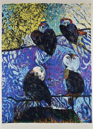 Gianni Dova SENZA TITOLO serigrafia, cm 100x70; es. XIII/C firma, tiratura e...