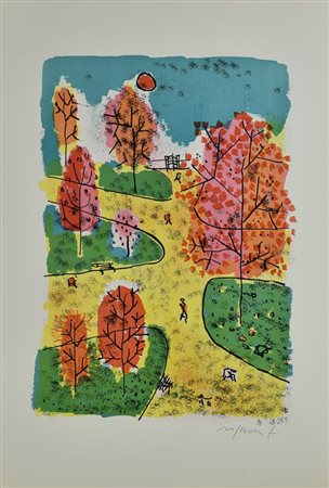 Franco Rognoni SENZA TITOLO litografia, cm 70,5x49,5; es. 55/100 firma e...