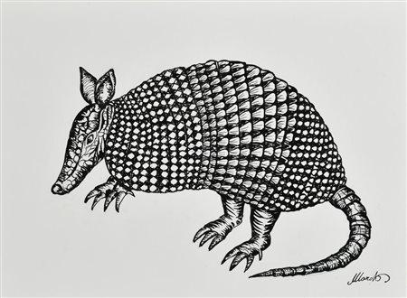 Danilo Marchi ARMADILLO china su cartoncino, cm 24x33 firma