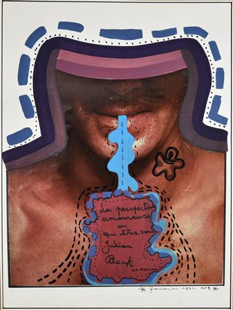 Jean Claude Faucon LA PERSPECTION AMOREUSE, 1971 collage e tecnica mista su...