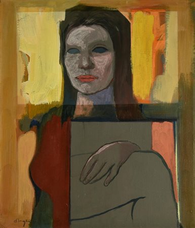 Franco D'Ingeo FIGURA CON PARTICOLARE, 1966 olio su tela, cm 60x50 firma e...