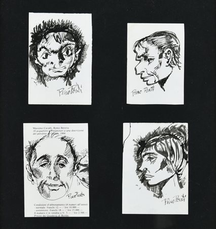 Pino Ponti SENZA TITOLO china su carta, cm 27,5x26 firma