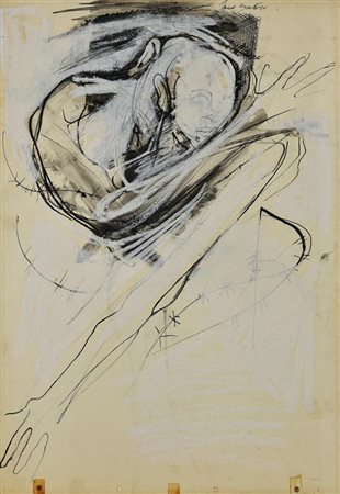 Tano Santoro SENZA TITOLO tecnica mista su carta, cm 50x35 firma