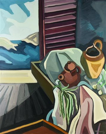 Florentia Ikonomidou SENZA TITOLO, 1987 olio su tela, cm 100x80 firma e data