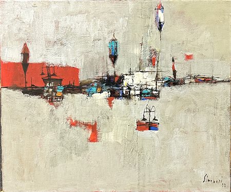 NICOLA SIMBARI, "Paesaggio di periferia", 1958