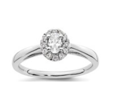 Anello classico in oro 14 carati con diamanti 414 LG