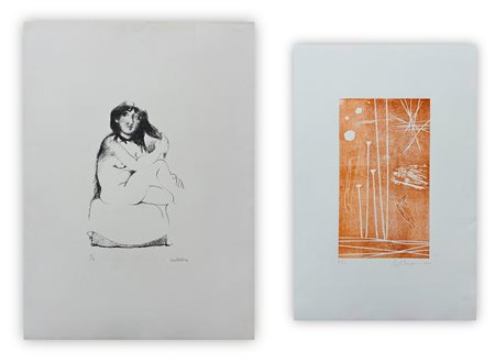 AUTORI VARI (DOMENICO CANTATORE E ANGELO BAGNASCO) - Lotto unico di 2 litografie