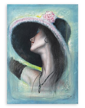 MARIO RUSSO (1925-2000) - Attrice con cappello, 1975